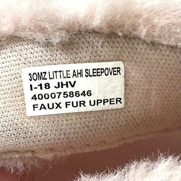 Reef Kids Flat Rubber Thong Pink Sandals Little Girls 11/12 Pink Faux Fur Straps - Picture 8 of 10